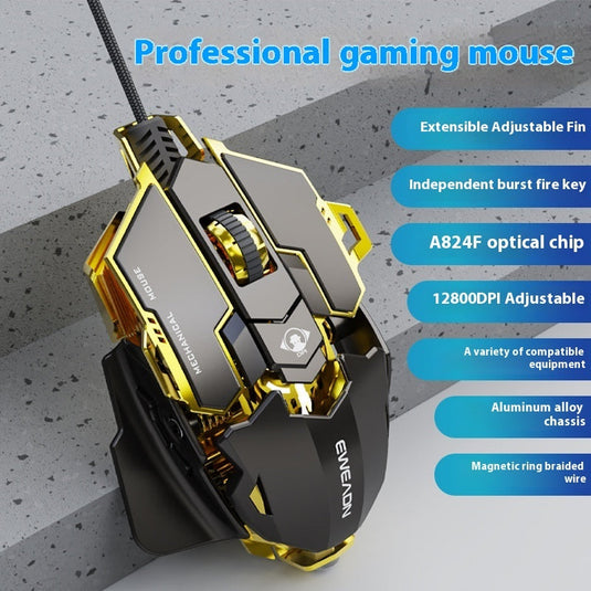 EWEADN G5 Professional Gaming Mouse Lightweight Ambidextrous Design High-precision Sensor Supports Macro Commands