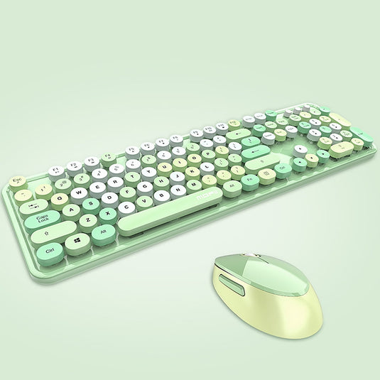 Arcwares Wireless Keyboard and Mouse Combo, Sweet Cute Style, 2.4GHz USB Ergonomic Keyboard, Compact Mouse for Computer, Laptop, PC Desktops, Mac