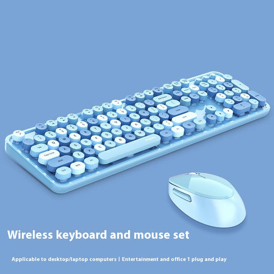 Arcwares Wireless Keyboard and Mouse Combo, Sweet Cute Style, 2.4GHz USB Ergonomic Keyboard, Compact Mouse for Computer, Laptop, PC Desktops, Mac