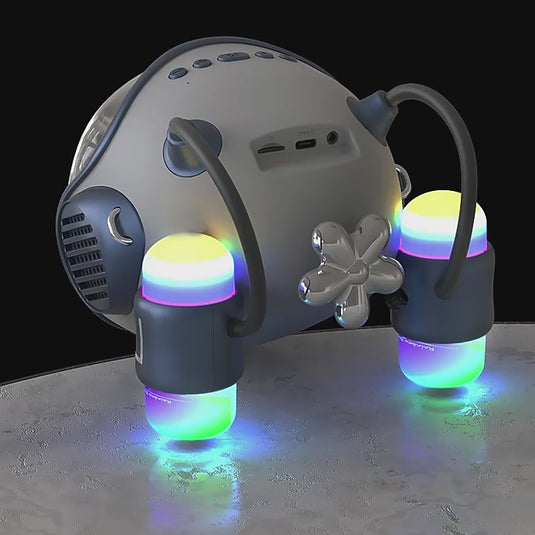 2025 Hot-Selling M60 AI Spaceship Smart Alarm Clock Speaker with 7-Color Ambient RGB LED Lighting for Bedroom or Office Use